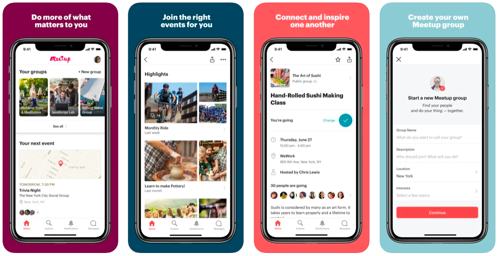 Meetup app to make new freinds