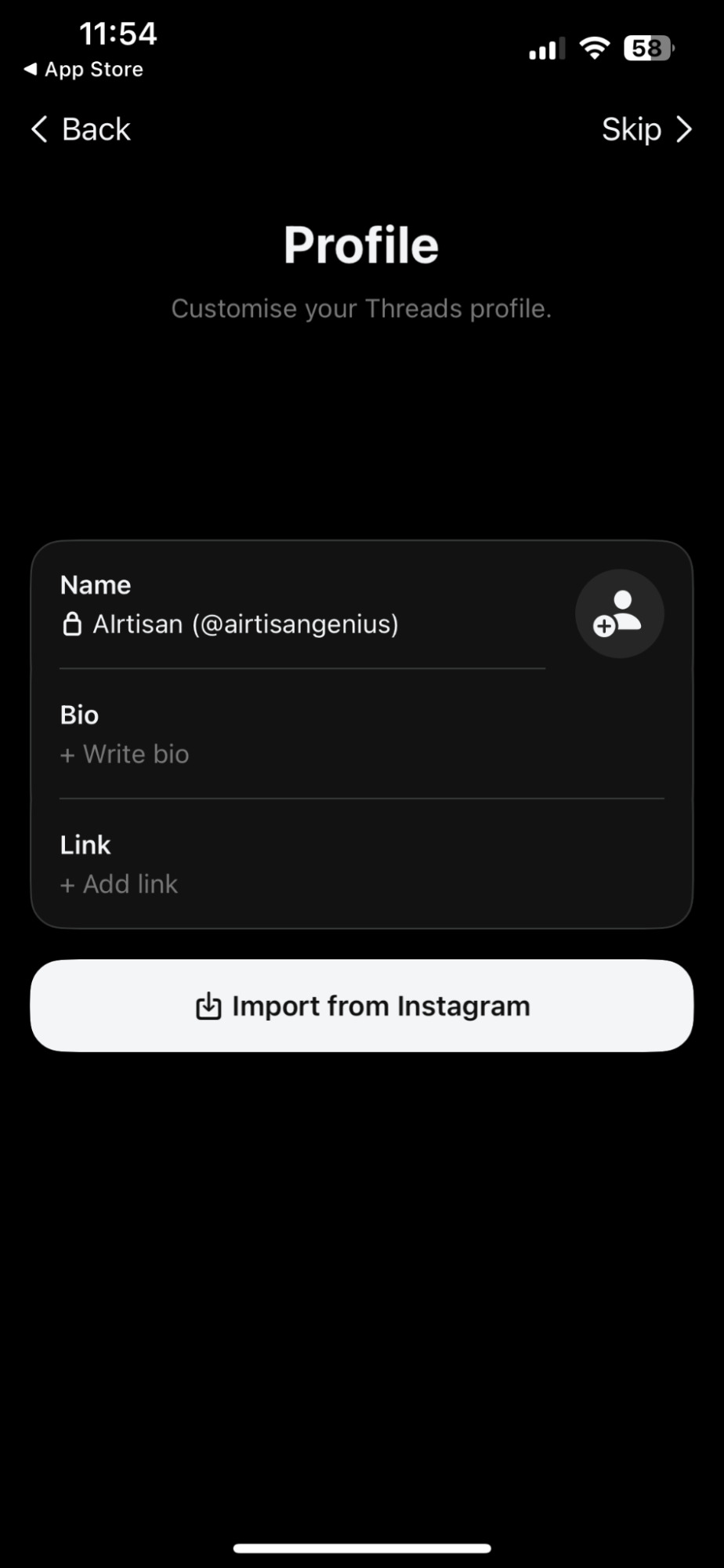 Import details from instagram