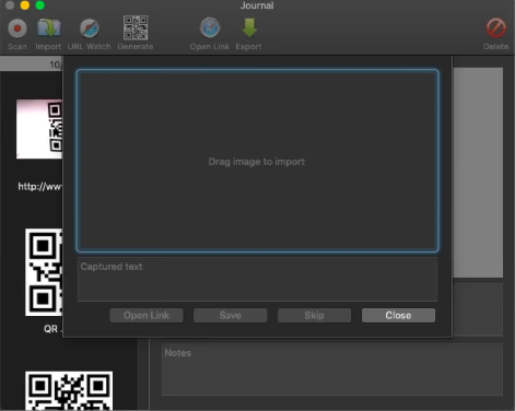 Import feature on third party application to scan QR