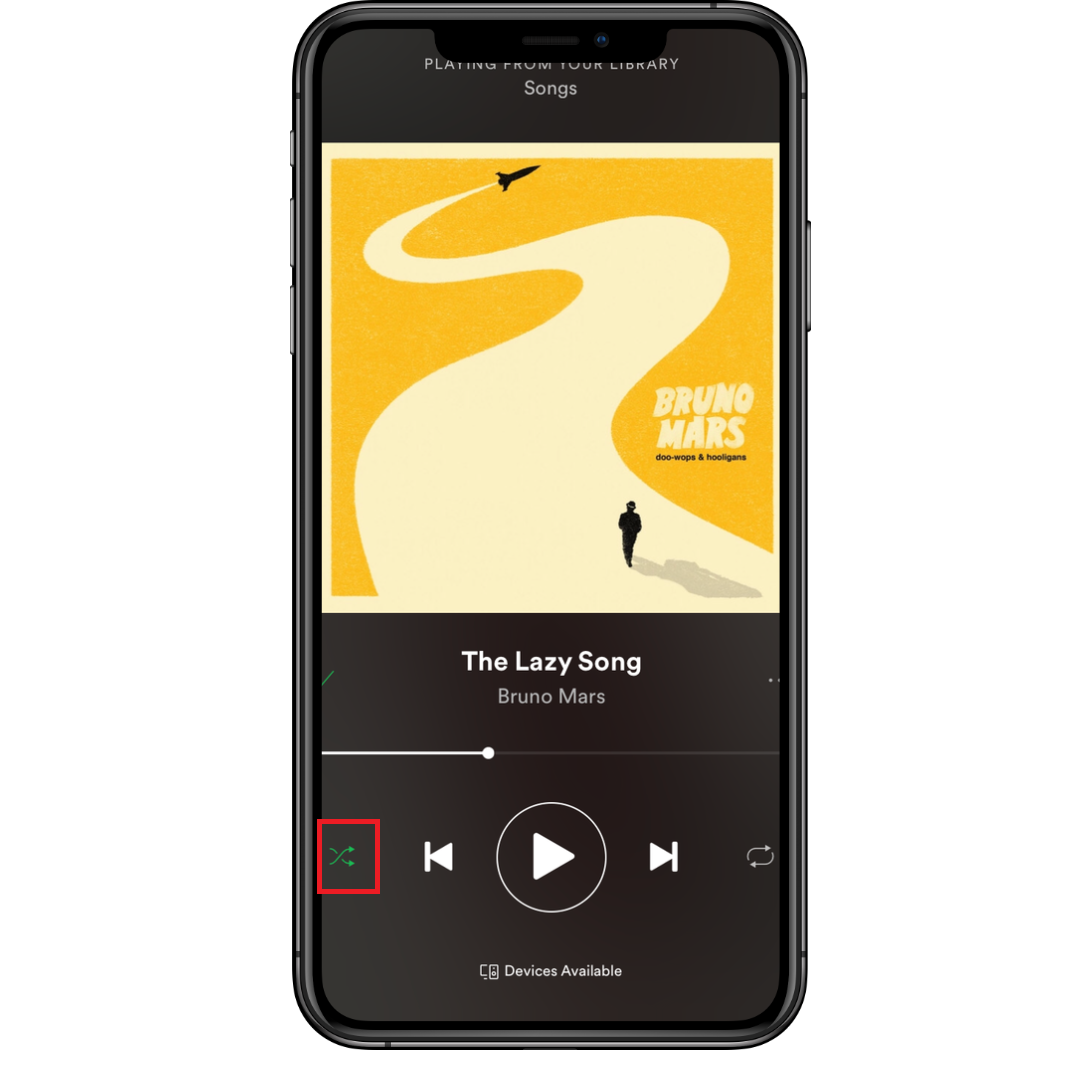 Shuffle icon on Spotify