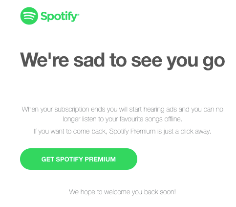 Spotify Premium Membership Expired