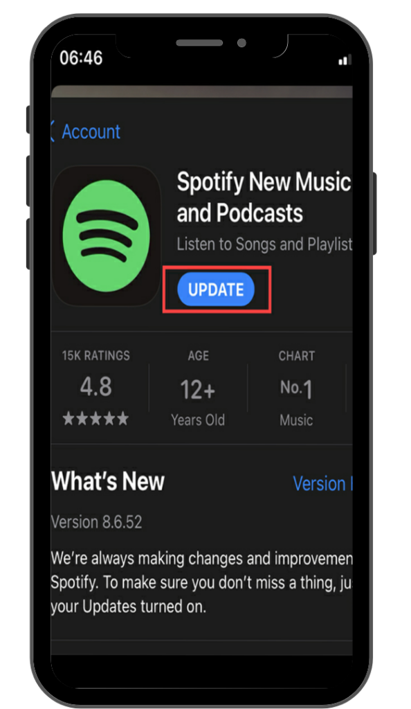 Update spotify app