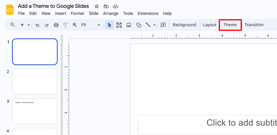 Theme Option in Google Slides