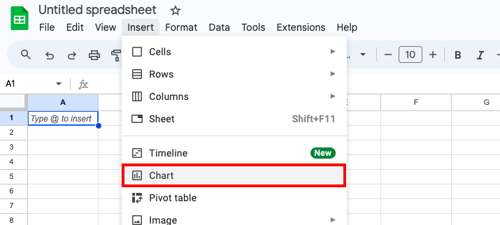 Insert the chart