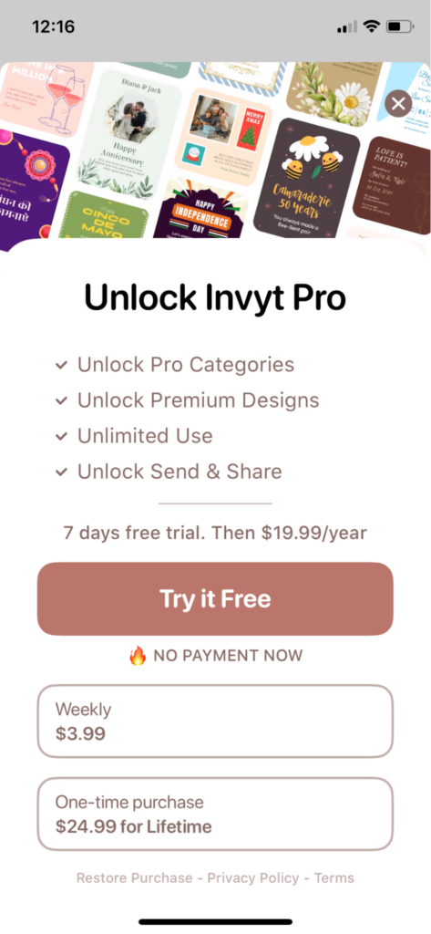 Price Module of Invyt