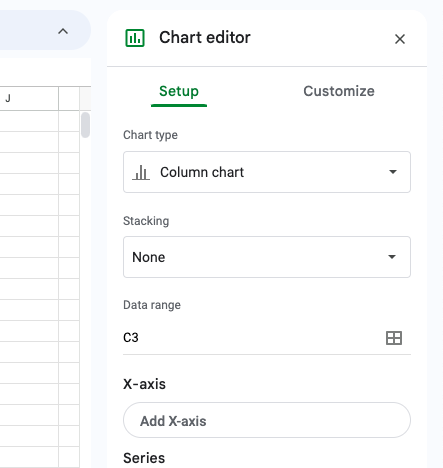 Chart Edition in Google Sheets