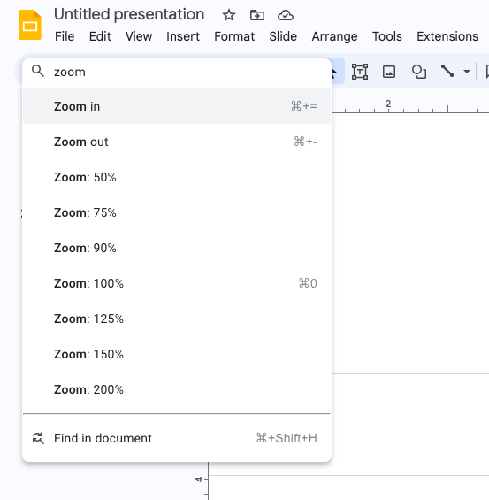 Zoom in by Percentage