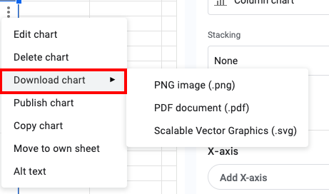 Downloading a Chart from Google Sheets