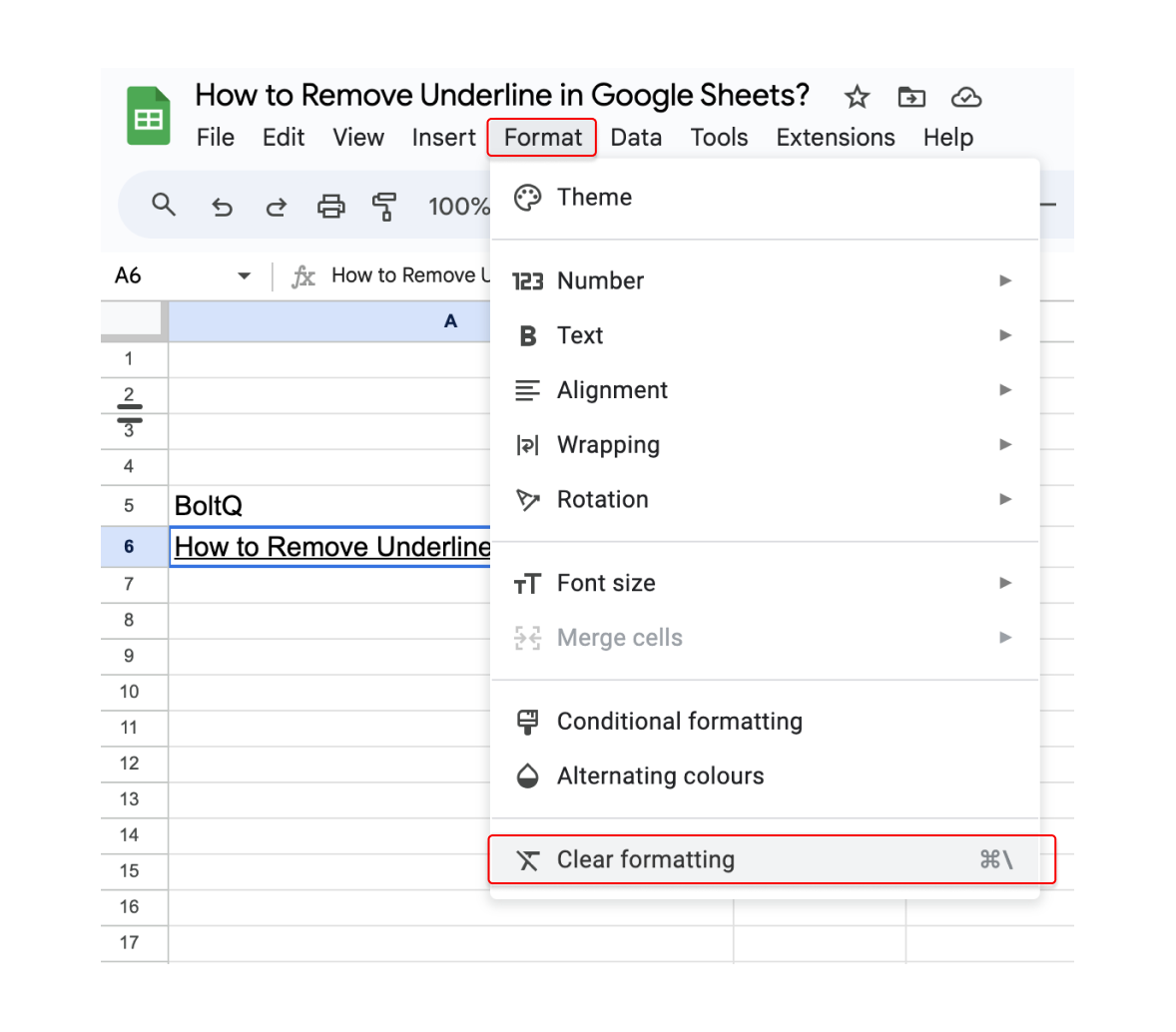 Clearing All Formatting in Google Sheets