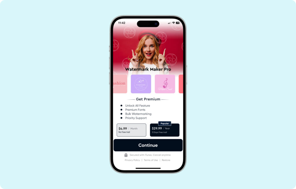 Premium subscription for Watermark Maker App