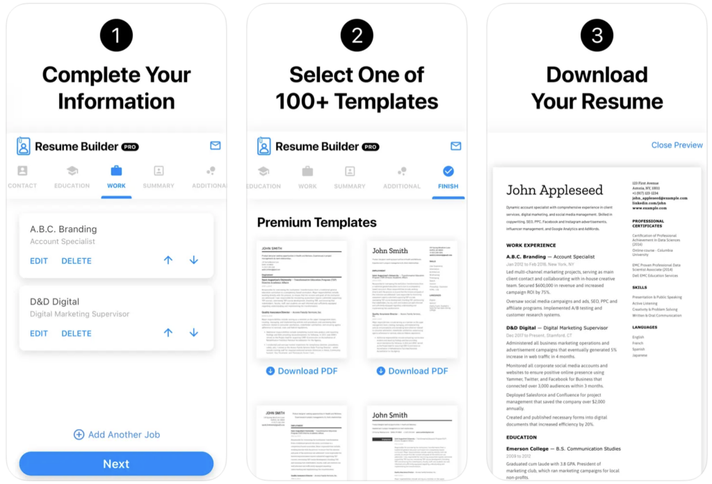 Resume Builder+ Professional App