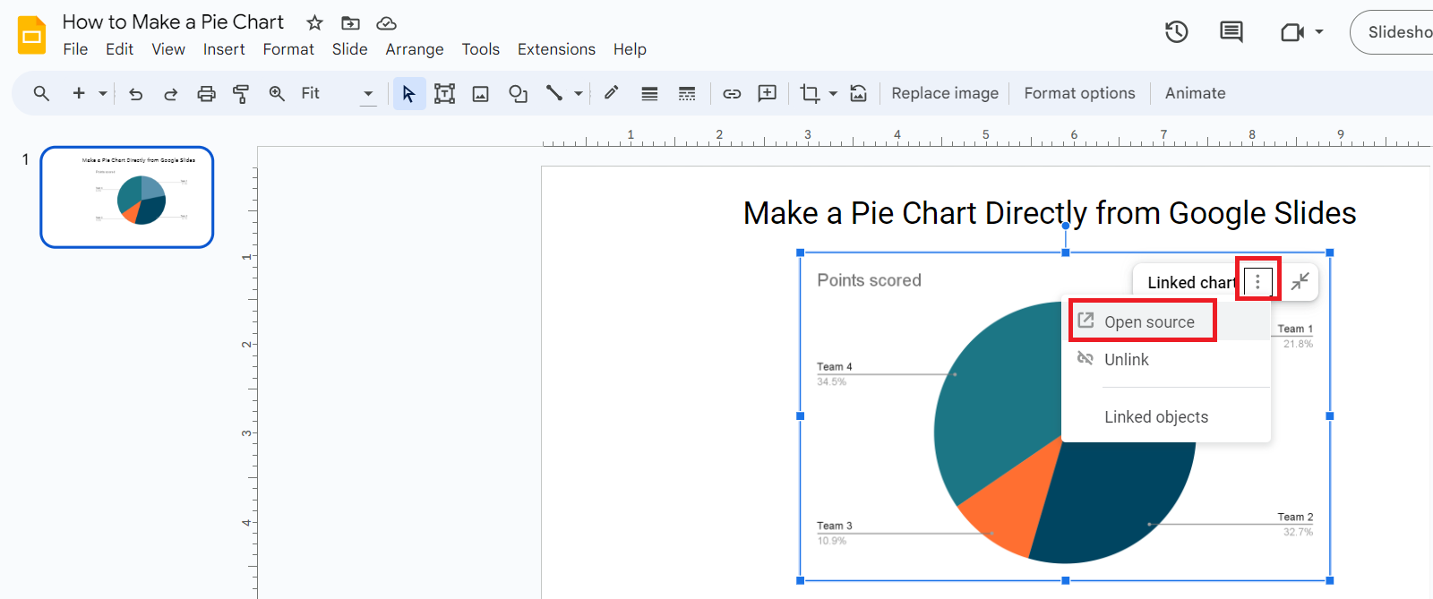 Click on Ellipsis and Select Open Source