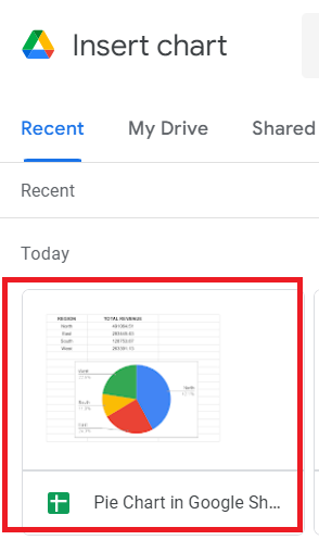 Select Sheet That Contains a Pie Chart