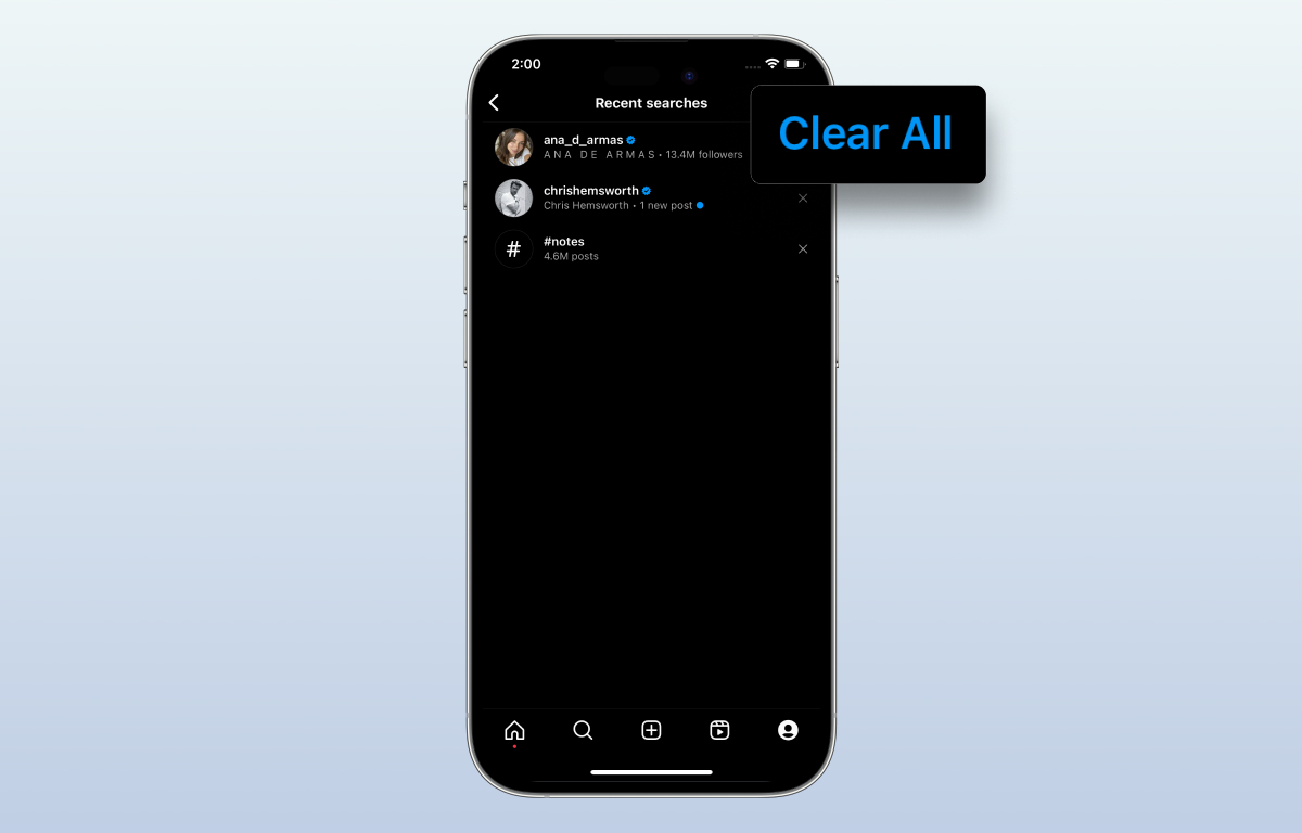 Click on Clear All