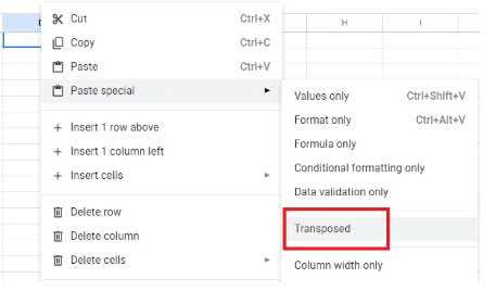 Applying Transpose Using Special Paste