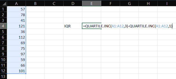 How To Calculate Interquartile Range In Excel Find Iqr 6867