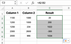 How To Subtract Two Columns in Excel? [4 Easy Ways] - BoltQ