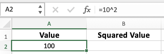 Example of Squaring a Number in its Cell