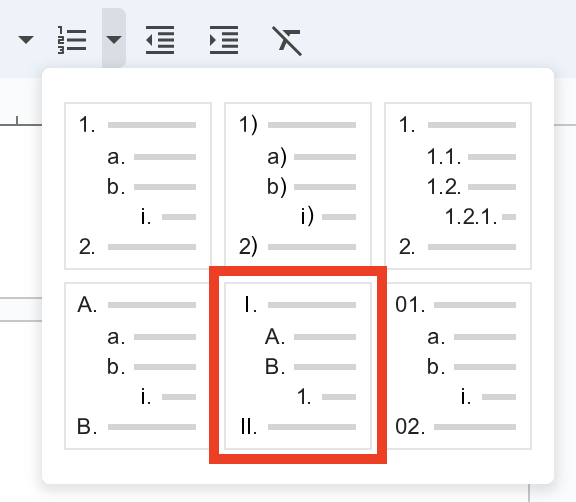 Find Roman Number List Option