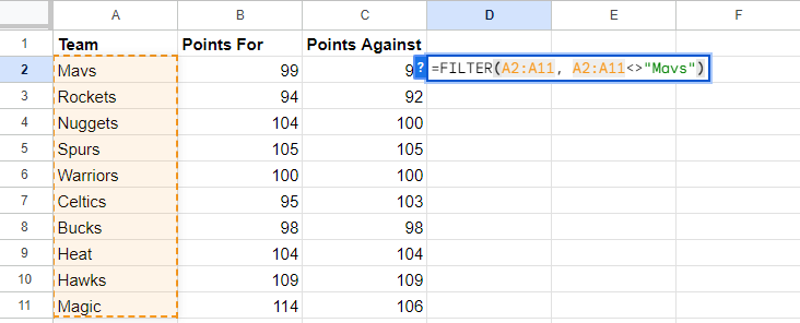 Formula for Data Containing Words