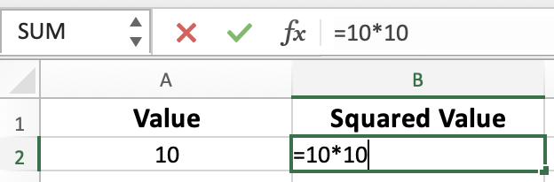 Input to Square a Number without Formula