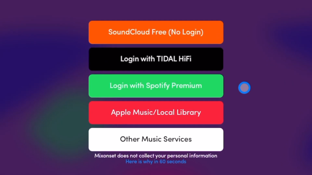 Login to Mixonset with Spotify Premium