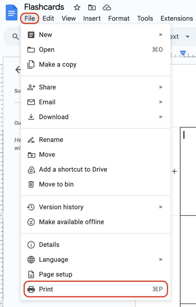 How To Make Flashcards on Google Docs? [Printable]
