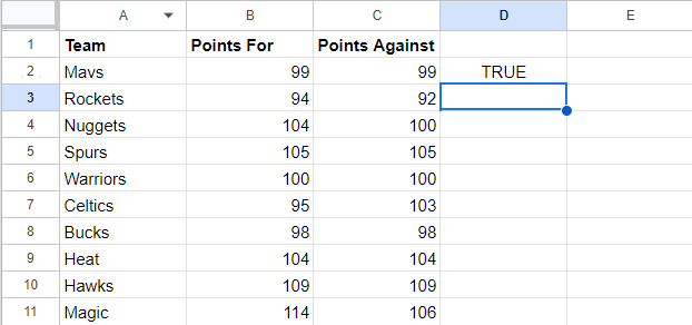 Result of NE Formula