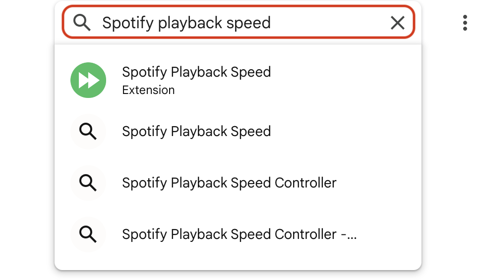 Search Spotify Payback Speed