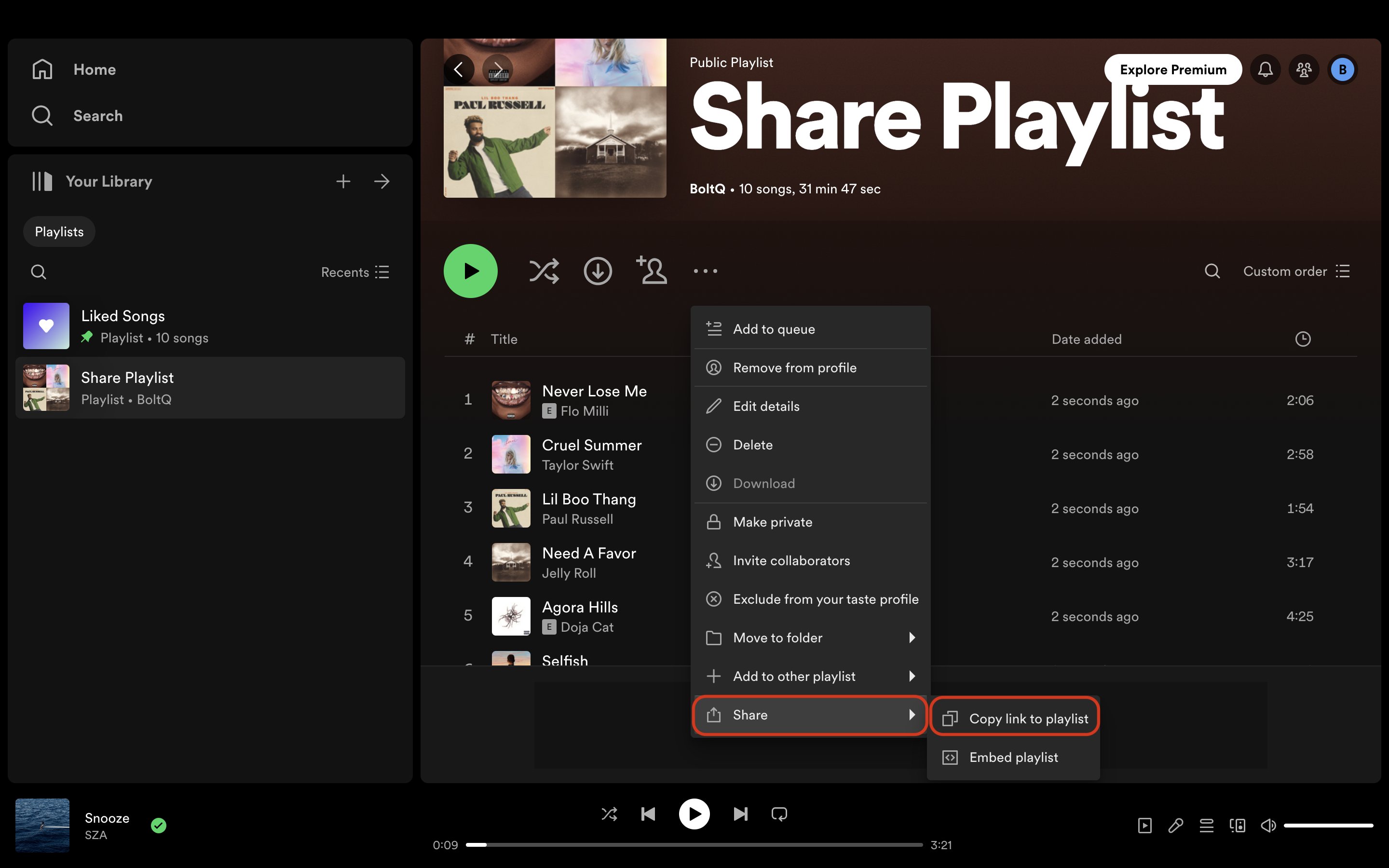 Share the New Playlist