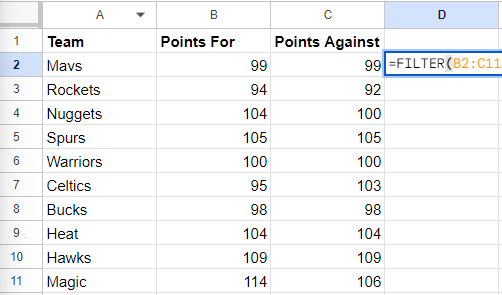 Typing a Filter Function