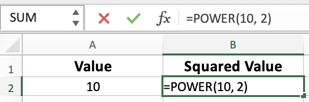 Using POWER Function To Square